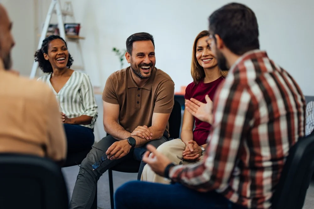 a man in group therapy
