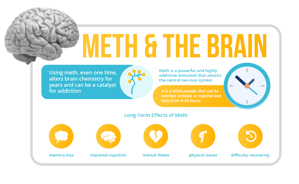 long term effects of meth to the brain